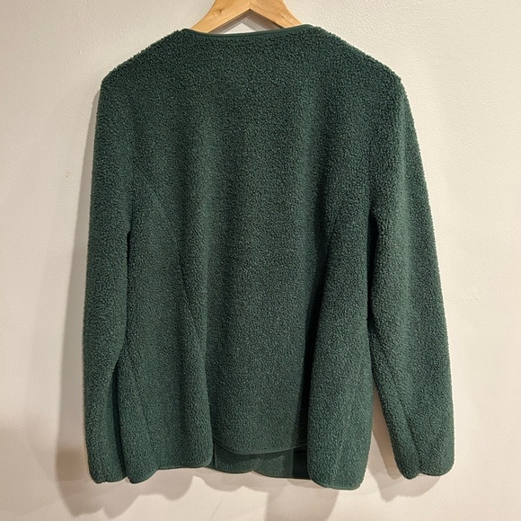 Susan Graver Teddy Boucle Forrest Green Button down Jacket L - Picture 10 of 10